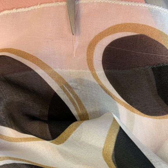 Charlie B Sheer Silk Blouse Lined Bell Sleeve Polka Dots Old Money Italy Large - Picture 14 of 14